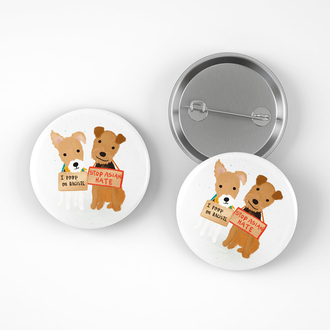 AAPI FUNDRAISER - Protest Pups Button Pins – Breadcrumbs Club